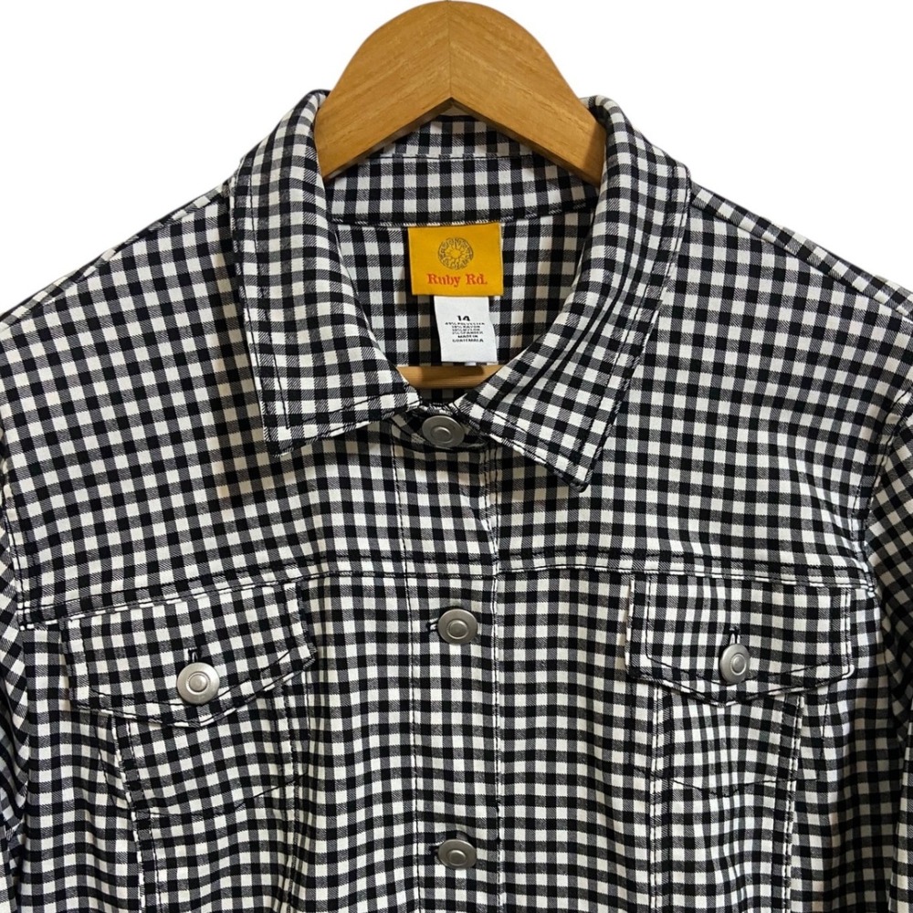 Ruby Rd Black White Gingham Checkered Button Fron… - image 6